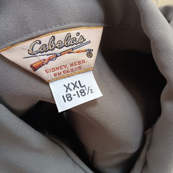 Vintage Cabelas XXL Short-Sleeve Gray Patrol Utility Uniform Shirt Epaulet 80's - Picture 3 of 5